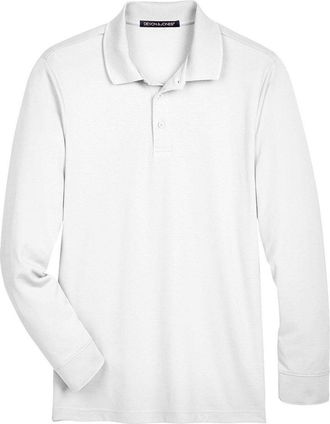 Devon & Jones CrownLux Performance Tall Plaited Long Sleeve Polo
