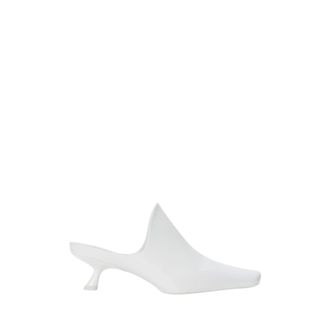 Loewe Emily Mule 45 - Dames - Muiltjes - Wit - 38 EU - Wol - Schoenen