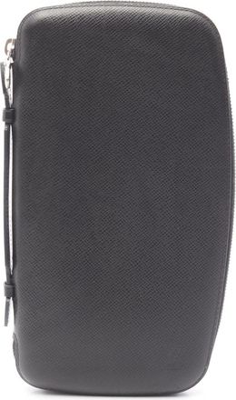 Louis Vuitton Black Leather Long Wallet (Bi-Fold) (Pre-Owned)