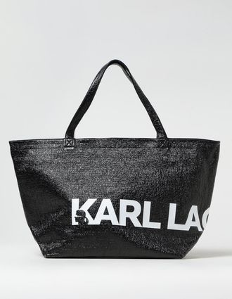 Karl Lagerfeld Borsa Karl Lagerfeld in pelle sintetica laminata con stampa logo