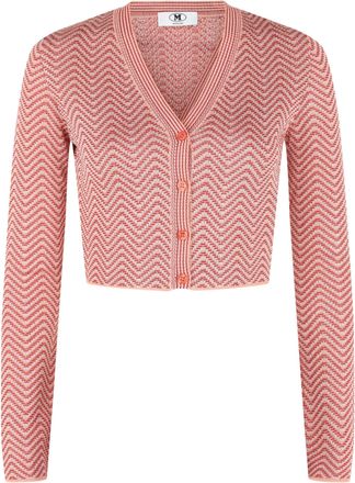 M Missoni Cropped Chevron Patterned Cardigan