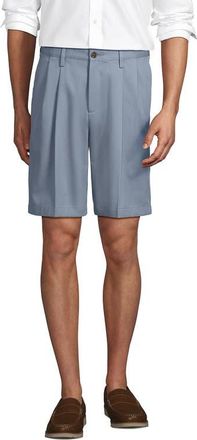 Lands End Comfort Waist Pleated 9 No Iron Chino Shorts in Faded Glacier at Nordstrom, Size 35 X 9