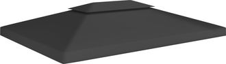 vidaXL Toldo De Cenador 2 Niveles 310 G/m&sup2; 4x3 M Negro Vidaxl Negro