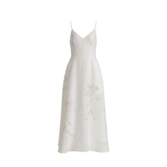Alberta Ferretti Alberta Ferretti, Summer Dresses, female, White, Size: XL Linen Summer Dress