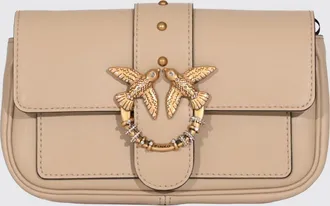 Pinko Mini borsa a tracolla Love Bag Pocket in pelle con cristalli e borchie