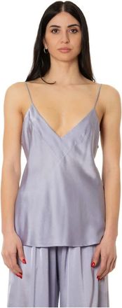 Forte_Forte Top in Seta con Scollo a V - - Tops - Donna - Viola - L