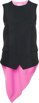 Balenciaga asymmetrical sleeveless top - Black