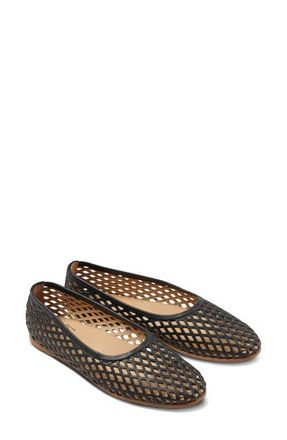 beek Swiftlet Perforated Ballet Shoe in Black at Nordstrom, Size 8.5