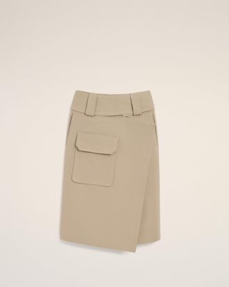 Ami Beige Cotton Wrap Skirt Beige - XXS - for Women
