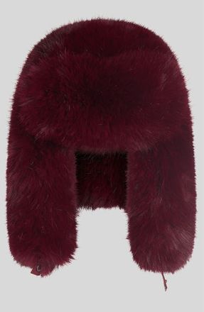 Cynthia Rowley The Snow Bunny Faux Fur Trapper Hat in Burgundy at Nordstrom