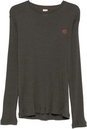 RANRA Rib L/S Tee - Heren - Ronde hals truien - Groen - L - Truien & Vesten