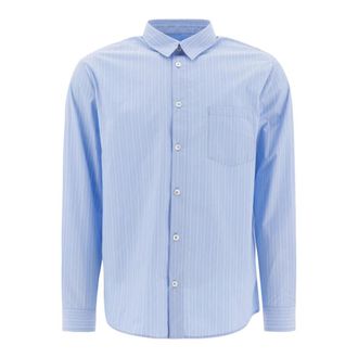 A.P.C. Blauw Gestreept Overhemd Klassieke Stijl - Heren - Zakelijke Overhemden - Blauw - M - Katoen - Overhemden