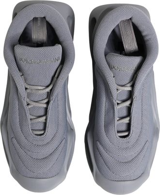 Dolce & Gabbana Womens Gray Slip On Wave Low Top Sneakers Polyester Viscose