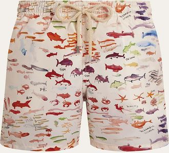 Vilebrequin x Fabrice Hyber Mens Pescador Swim Shorts