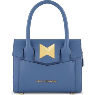 Mac Duggal Gold Plated Hardware Small Leather Tote Bag in Twilight at Nordstrom