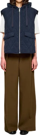 OOF Wear Shiny Nylon Quilted Hooded Puffer Vest
