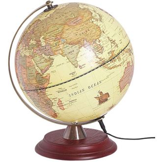 Beliani Globo Terr&aacute;queo Led Metal Sint&eacute;tico Soporte Almohadilla De Fieltro 25 Cm Oficina Amarillo Vespucci