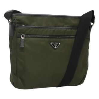 Prada Pre-owned Nylon prada-bags - Dames - Pre-owned - Groen - Maat: ONE Size Nylon