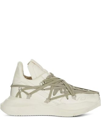 Rick Owens Megalace Geth sneakers - men - Lambskin/Calf Leather/Polyethylene vinyl acetate (PEVA) - 40 - Neutrals