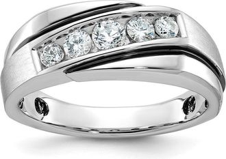 Diamond2Deal 14k White Gold Lab Grown Diamond Wedding Band Ring 1/2Ct Clarity- VS Color- G-H
