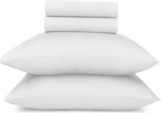 California Design Den Signature Comfort 100% Egyptian Cotton Soft Sateen Sheet Set in Ivory at Nordstrom, Size California King