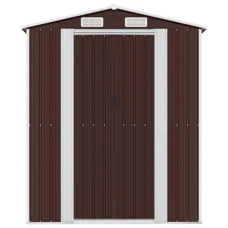 Berkfield Home Garden Shed Dark Brown 192x855x223 cm Galvanised Steel | Size: 192 x 855 x 223 cm