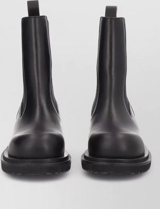 Rick Owens beatle ankle boots elastic panels tabs