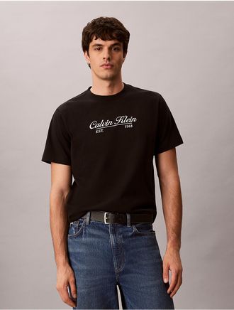 Calvin Klein Jeans Calvin Klein Mens Cursive Logo Graphic Tee - Black - 2XL