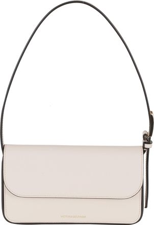 Victoria Beckham Neutral Dorian Pocket Magnetic Logo-Strap Leather Shoulder Bag