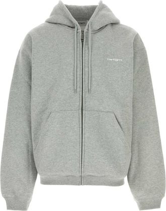 Carhartt Work in Progress Light Grey Zip-Up Hoodie