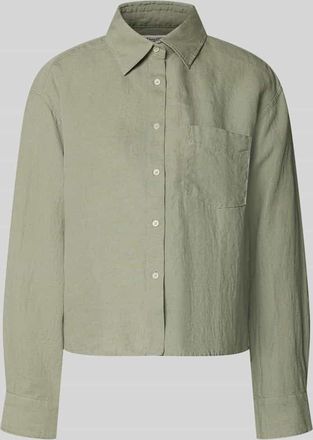 Marc O'Polo Regular Fit Leinenbluse mit Brusttasche in Hellgruen, Gr&ouml;&szlig;e 34