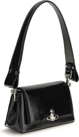 Vivienne Westwood Hazel Calfskin Leather Shoulder Bag - Black