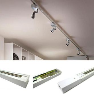 Trade Shop Trade Shop Traesio - Trade Shop - Carril Led Monof&aacute;sico Blanco Para Gu&iacute;a De Carril Focos Faros Led Cob 220v Metro - -200 Cm