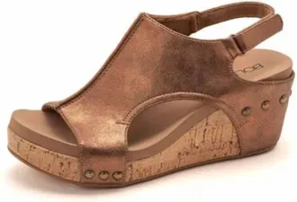 Corkys Footwear Womens Carley Wedge Sandals In Antique Bronze