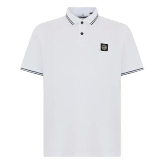 Stone Island Cotton Pique Polo - male - Stone Island - Polo Shirts - White - XL - Tops