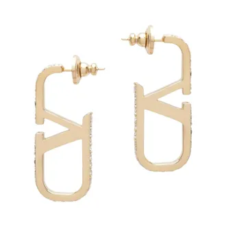 Valentino Accessoires, Dames, Geel, ONE Size, Vlogo Signature Hoop Earrings