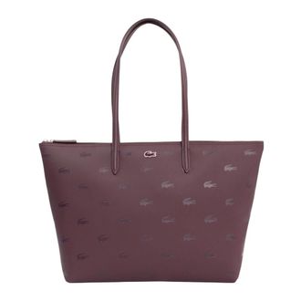 Lacoste Tassen, Dames, Paars, ONE Size, Grote Rits Tote