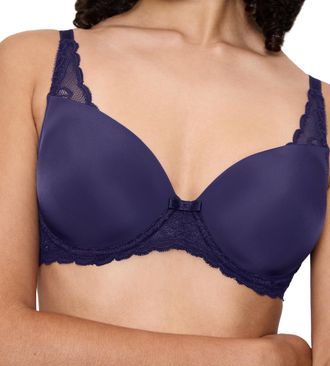 Triumph B&uuml;gel-BH TRIUMPH Amourette Spotlight WHP X, Damen, Gr. 70, Cup D, blau (prussian blau), Microtouch, Obermaterial: 49% Polyamid, 34% Polyester, 17% Ela