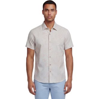 Lords of Harlech Paisley Explosion Mens Printed Button Up Shirt in Paisley Explosion Ivory at Nordstrom, Size X-Large