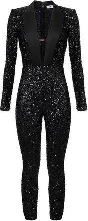 Elisabetta Franchi Red Carpet jumpsuit volledig met pailletten - Dames - Jumpsuits - Zwart - XS - Pailletten - Jumpsuits & Playsuits