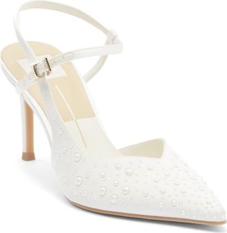 Dolce Vita Karly Embellished Pump in White Crystal Satin at Nordstrom Rack, Size 8.5