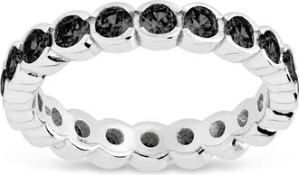Sterling Forever Sterling Silver Black Helene Bezel Eternity Band Ring
