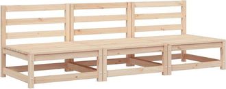 vidaXL Sof&aacute;s de jard&iacute;n sin reposabrazos 3 uds madera pino 70x70x67 cm Vidaxl