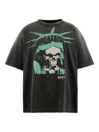 Saint Mxxxxxx graphic-print T-shirt - men - Cotton - M - Black