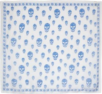 Alexander McQueen silk skull-print scarf - women - Silk - One Size - White