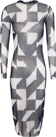Lenny Niemeyer geometric-print mesh dress - White