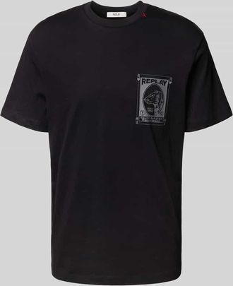 Replay T-Shirt mit Rundhalsausschnitt in Black, Größe L