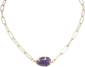 A Blonde and Her Bag 2 in1 Bracelet Necklace in Purple Turquoise Mojave