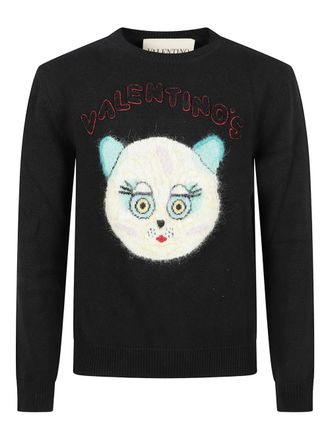 Valentino Garavani Chat de La Maison patch sweater - Black