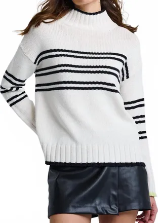 Lisa Todd Highline Stripe Sweater In White
